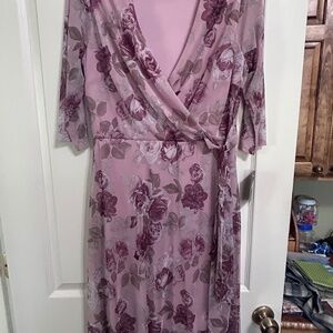 Dusty pink floral dress